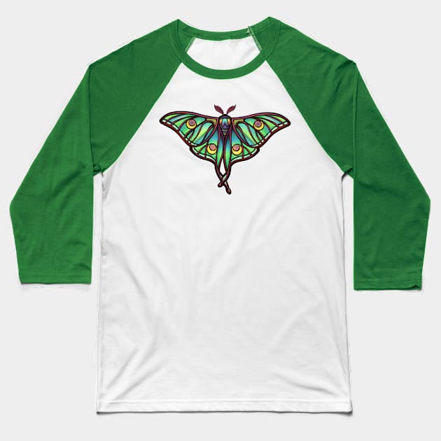 Spanish Luna Moth Baseball T-Shirt by Ellador